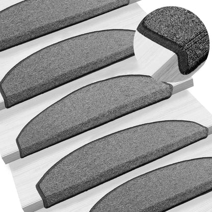 Self-adhesive Stair Mats 15 pcs Dark Grey 80 x 24.5 x 3.5 cm