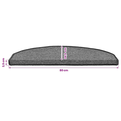 Self-adhesive Stair Mats 15 pcs Dark Grey 80 x 24.5 x 3.5 cm