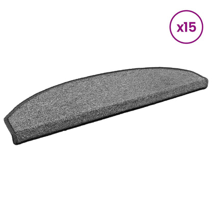 Self-adhesive Stair Mats 15 pcs Dark Grey 80 x 24.5 x 3.5 cm