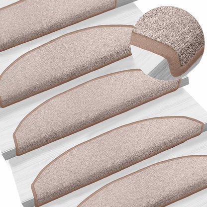 Self-adhesive Stair Mats 15 pcs Light Brown 80 x 24.5 x 3.5 cm