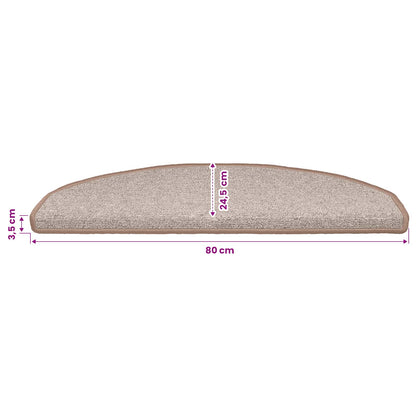 Self-adhesive Stair Mats 15 pcs Light Brown 80 x 24.5 x 3.5 cm