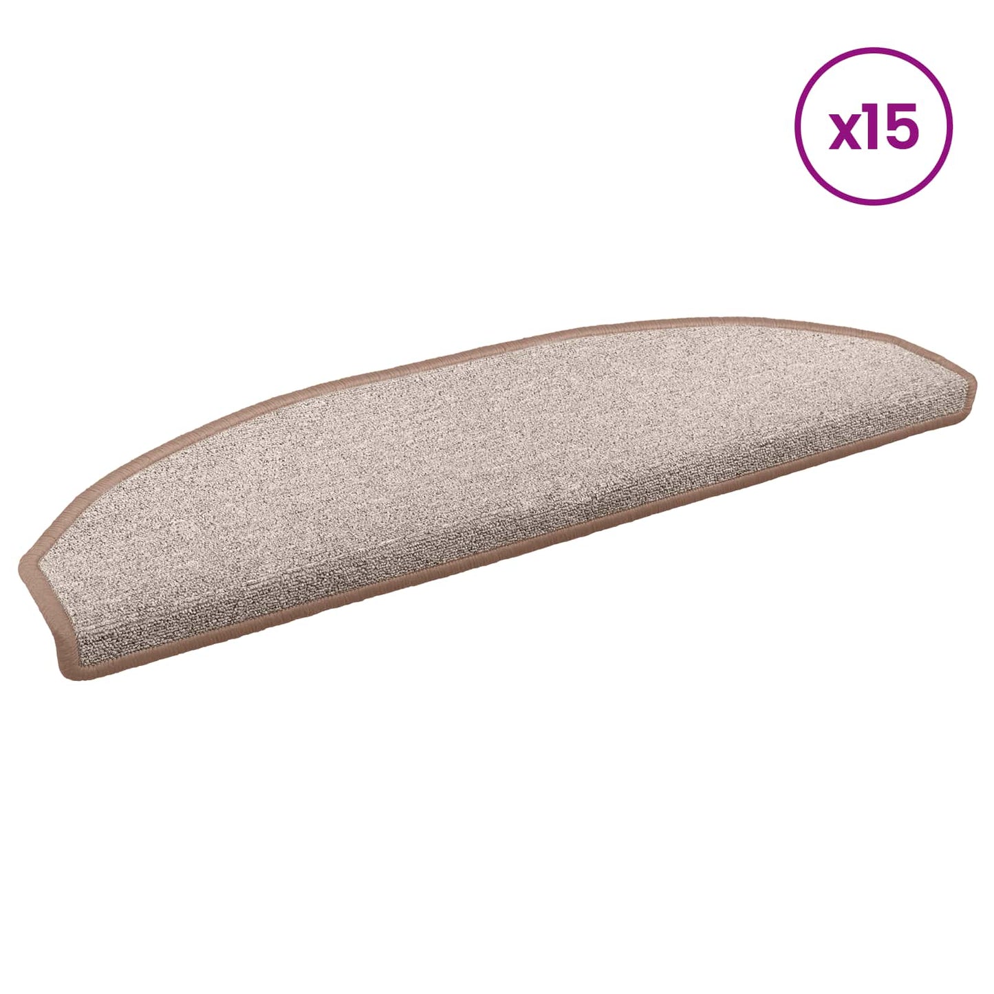 Self-adhesive Stair Mats 15 pcs Light Brown 80 x 24.5 x 3.5 cm