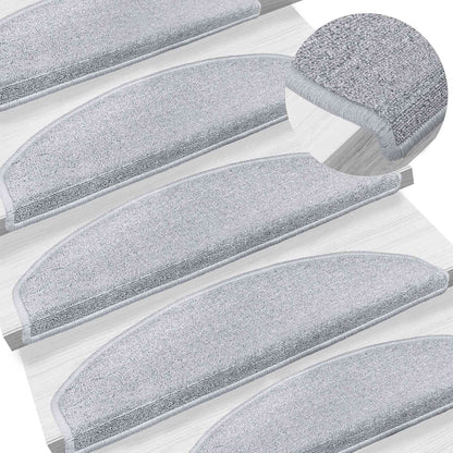 Self-adhesive Stair Mats 15 pcs Light Grey 80 x 24.5 x 3.5 cm