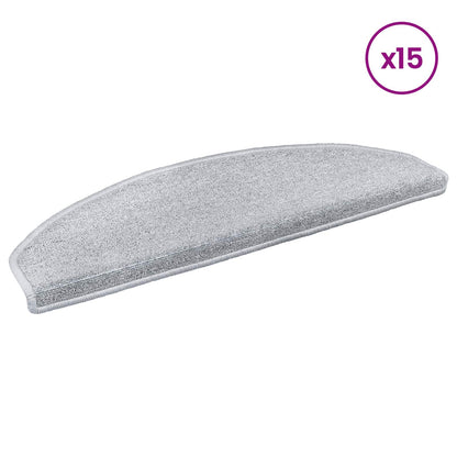Self-adhesive Stair Mats 15 pcs Light Grey 80 x 24.5 x 3.5 cm