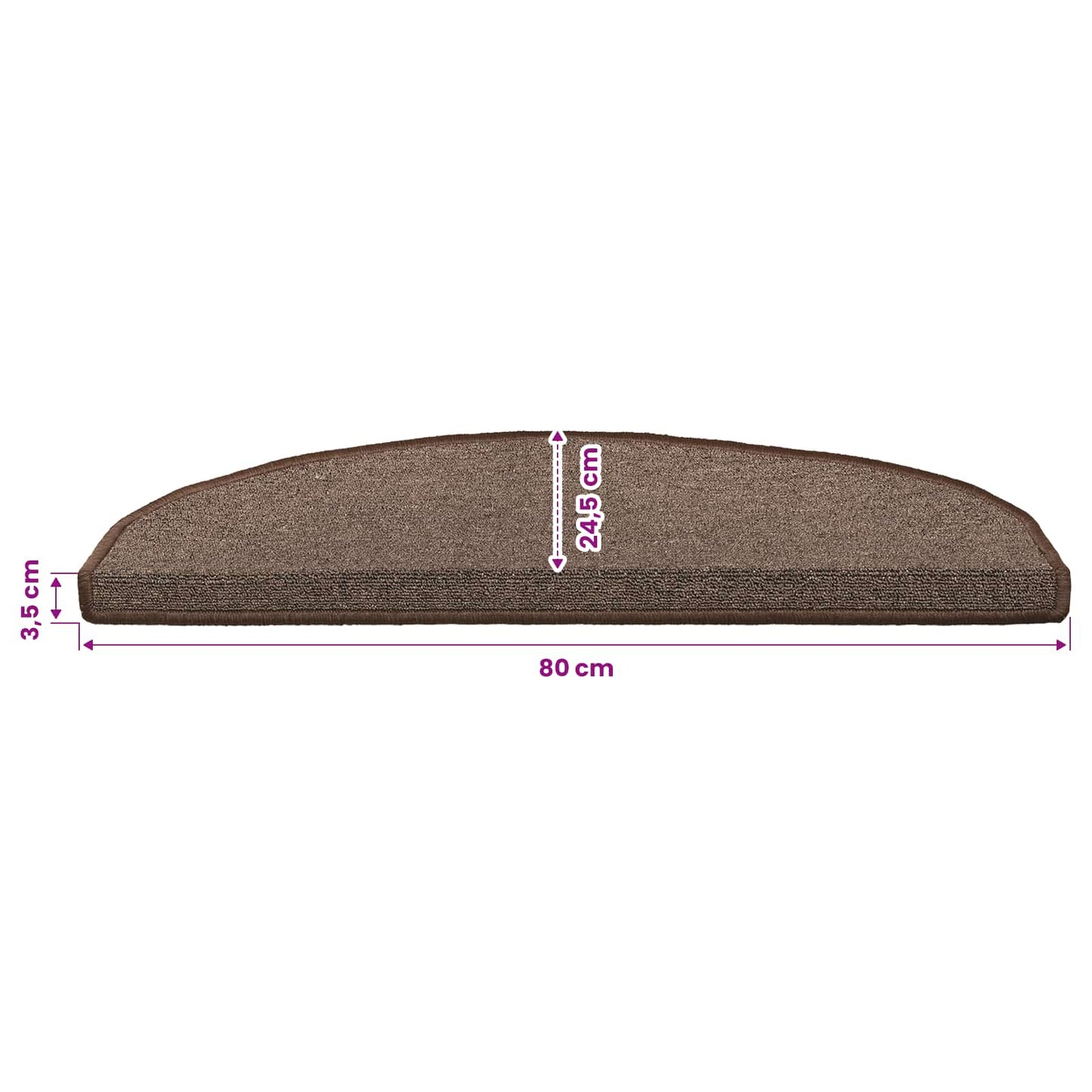 Self-adhesive Stair Mats 15 pcs Coffee Brown 80 x 24.5 x 3.5 cm