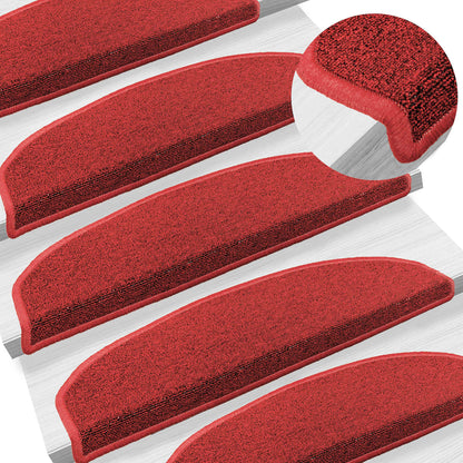 Self-adhesive Stair Mats 15 pcs Red 80 x 24.5 x 3.5 cm