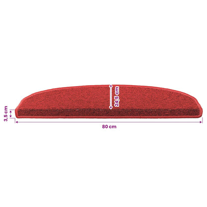 Self-adhesive Stair Mats 15 pcs Red 80 x 24.5 x 3.5 cm