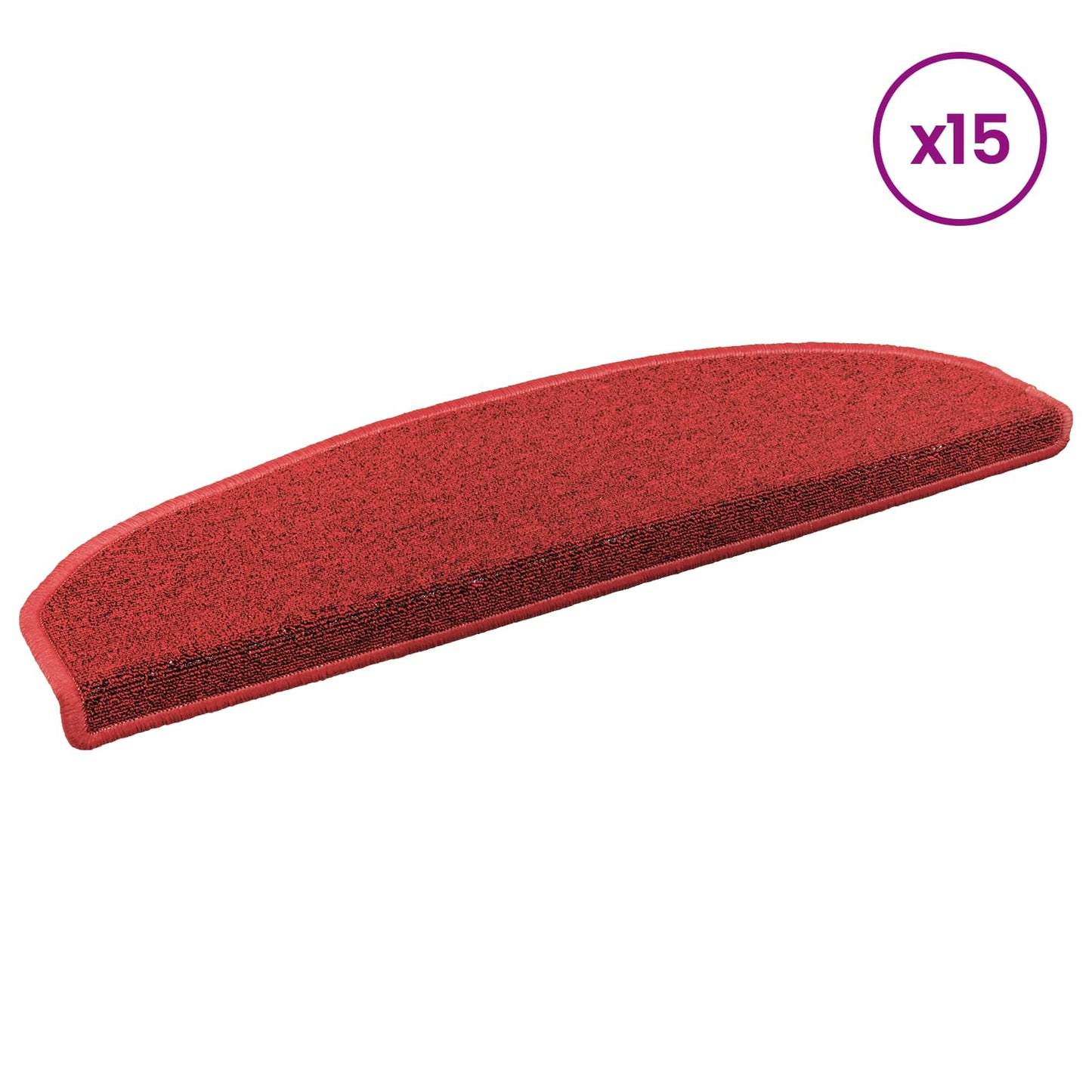 Self-adhesive Stair Mats 15 pcs Red 80 x 24.5 x 3.5 cm