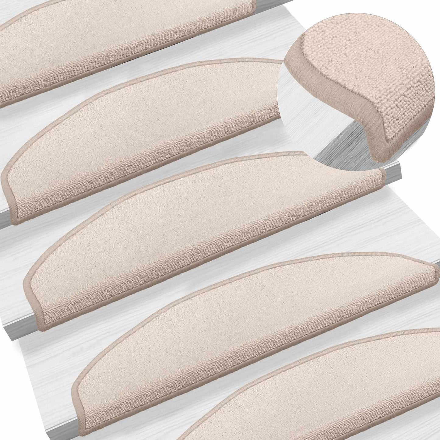 Self-adhesive Stair Mats 15 pcs Taupe 80 x 24.5 x 3.5 cm