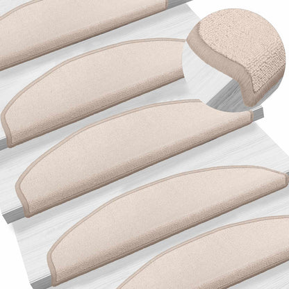 Self-adhesive Stair Mats 15 pcs Taupe 80 x 24.5 x 3.5 cm