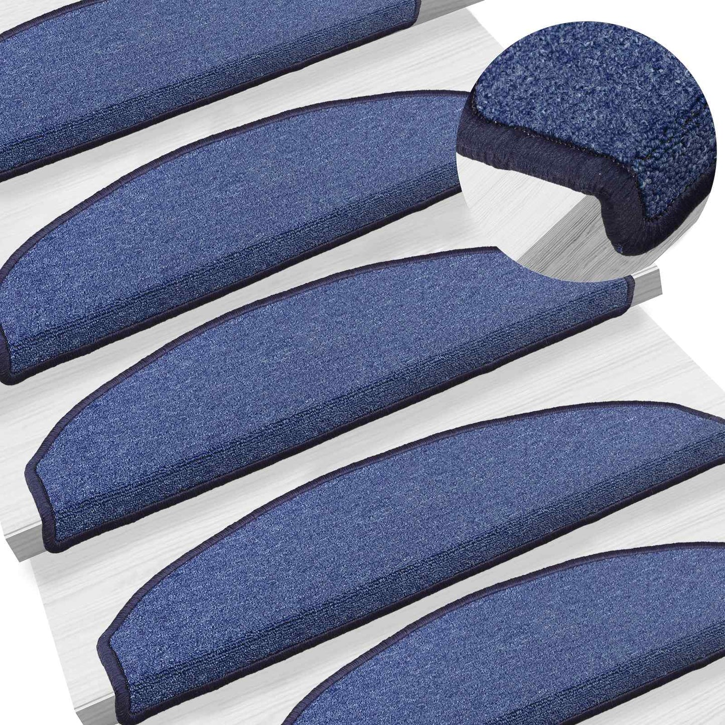 Self-adhesive Stair Mats 15 pcs Blue 80 x 24.5 x 3.5 cm