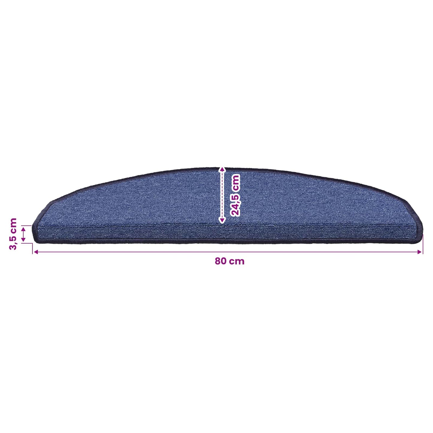 Self-adhesive Stair Mats 15 pcs Blue 80 x 24.5 x 3.5 cm