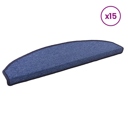 Self-adhesive Stair Mats 15 pcs Blue 80 x 24.5 x 3.5 cm