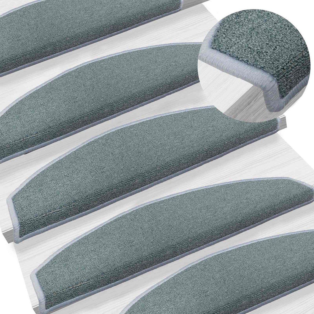 Self-adhesive Stair Mats 15 pcs 80 x 24.5 x 3.5 cm Sea Blue