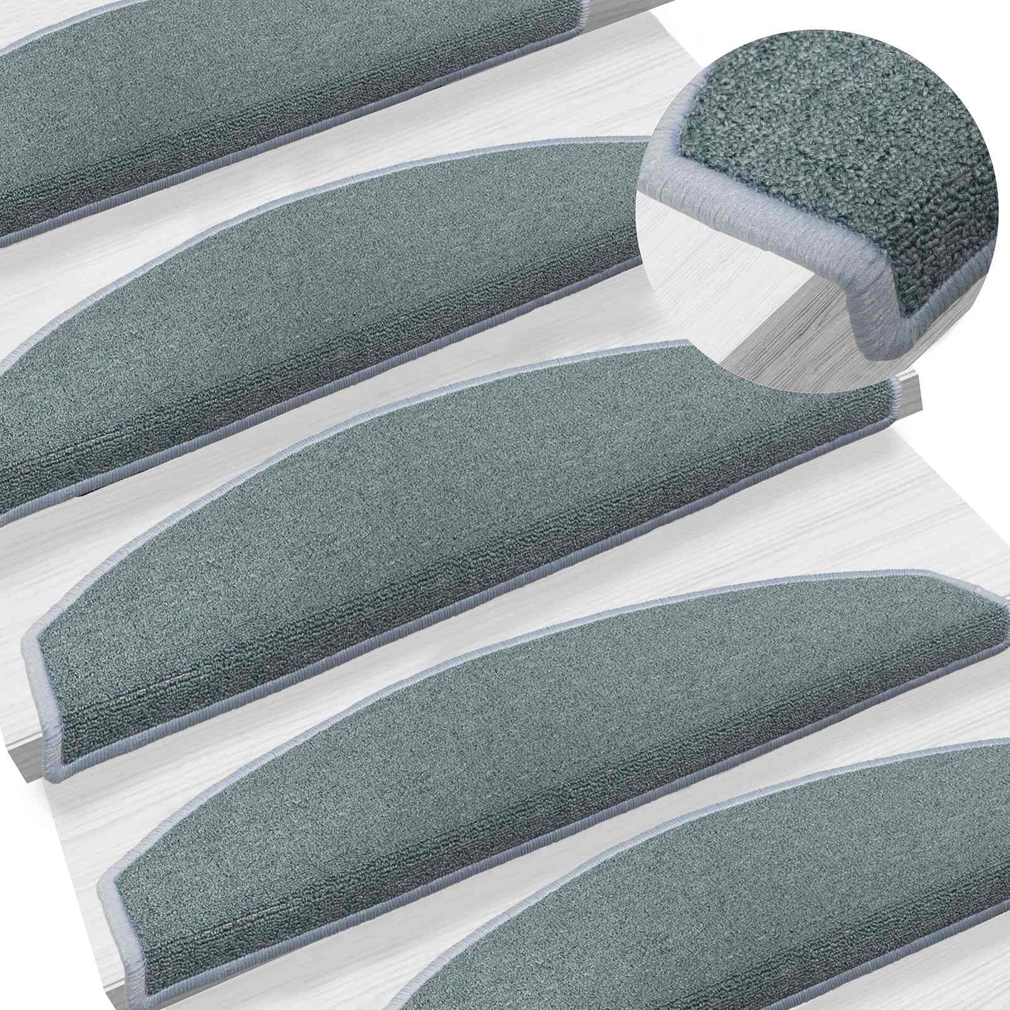 Self-adhesive Stair Mats 15 pcs Sea Blue 80 x 24.5 x 3.5 cm