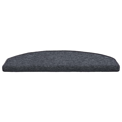 Self-adhesive Stair Mats Semicircular 15 pcs Dark Grey and Blue