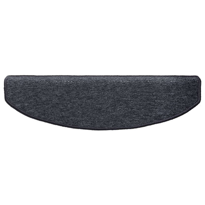 Self-adhesive Stair Mats Semicircular 15 pcs Dark Grey and Blue