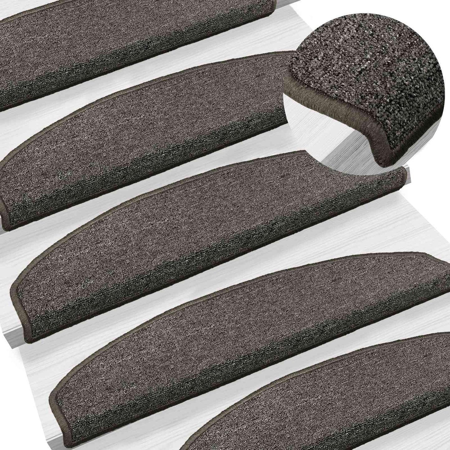 Self-adhesive Stair Mats 15 pcs Dark Grey 80 x 24.5 x 3.5 cm