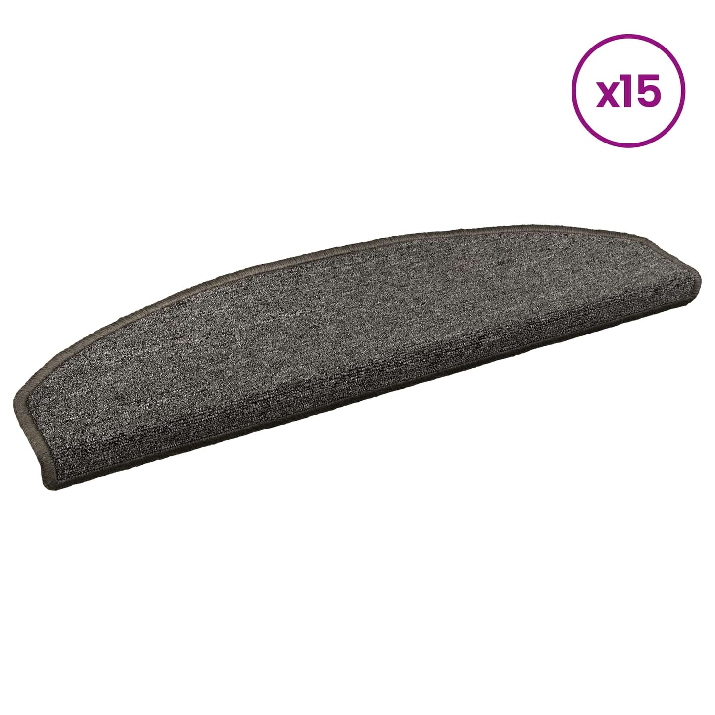 Self-adhesive Stair Mats 15 pcs Dark Grey 80 x 24.5 x 3.5 cm
