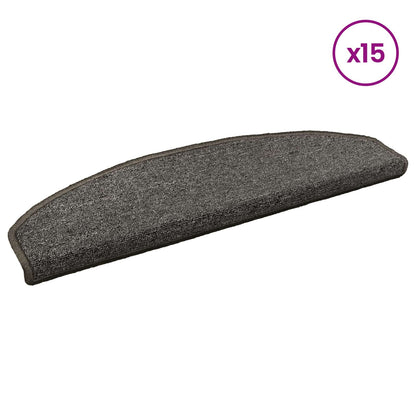 Self-adhesive Stair Mats 15 pcs Dark Grey 80 x 24.5 x 3.5 cm