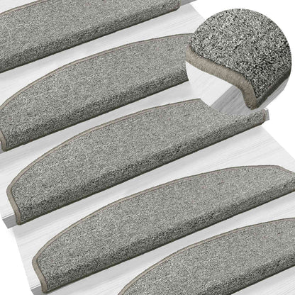 Self-adhesive Stair Mats 15 pcs Light Grey 80 x 24.5 x 3.5 cm
