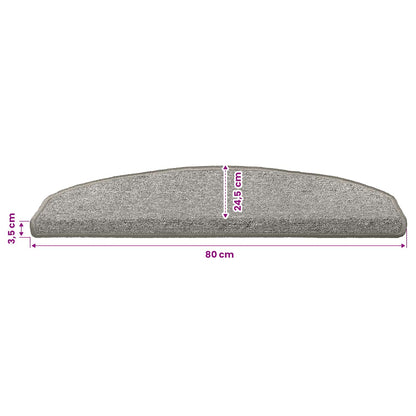 Self-adhesive Stair Mats 15 pcs Light Grey 80 x 24.5 x 3.5 cm