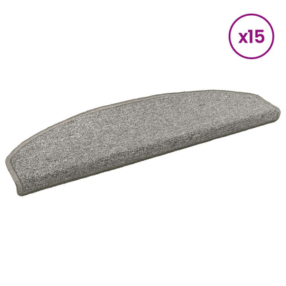 Self-adhesive Stair Mats 15 pcs Light Grey 80 x 24.5 x 3.5 cm