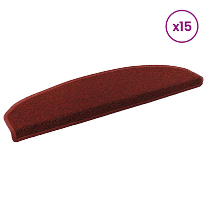 Self-adhesive Stair Mats 15 pcs Bordeaux Red 80 x 24.5 x 3.5 cm