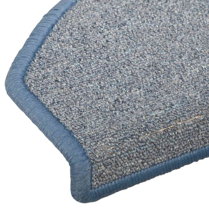 Self-adhesive Stair Mats 15 pcs Light Grey and Blue