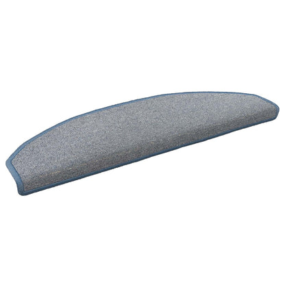 Self-adhesive Stair Mats 15 pcs Light Grey and Blue