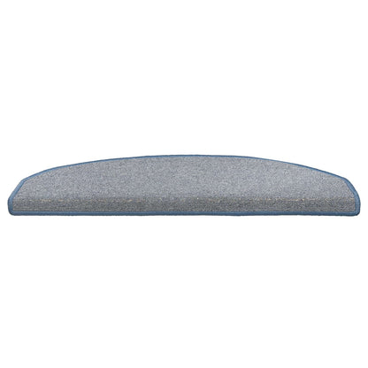 Self-adhesive Stair Mats 15 pcs Light Grey and Blue