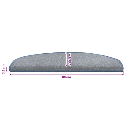 Self-adhesive Stair Mats 15 pcs Light Grey and Blue