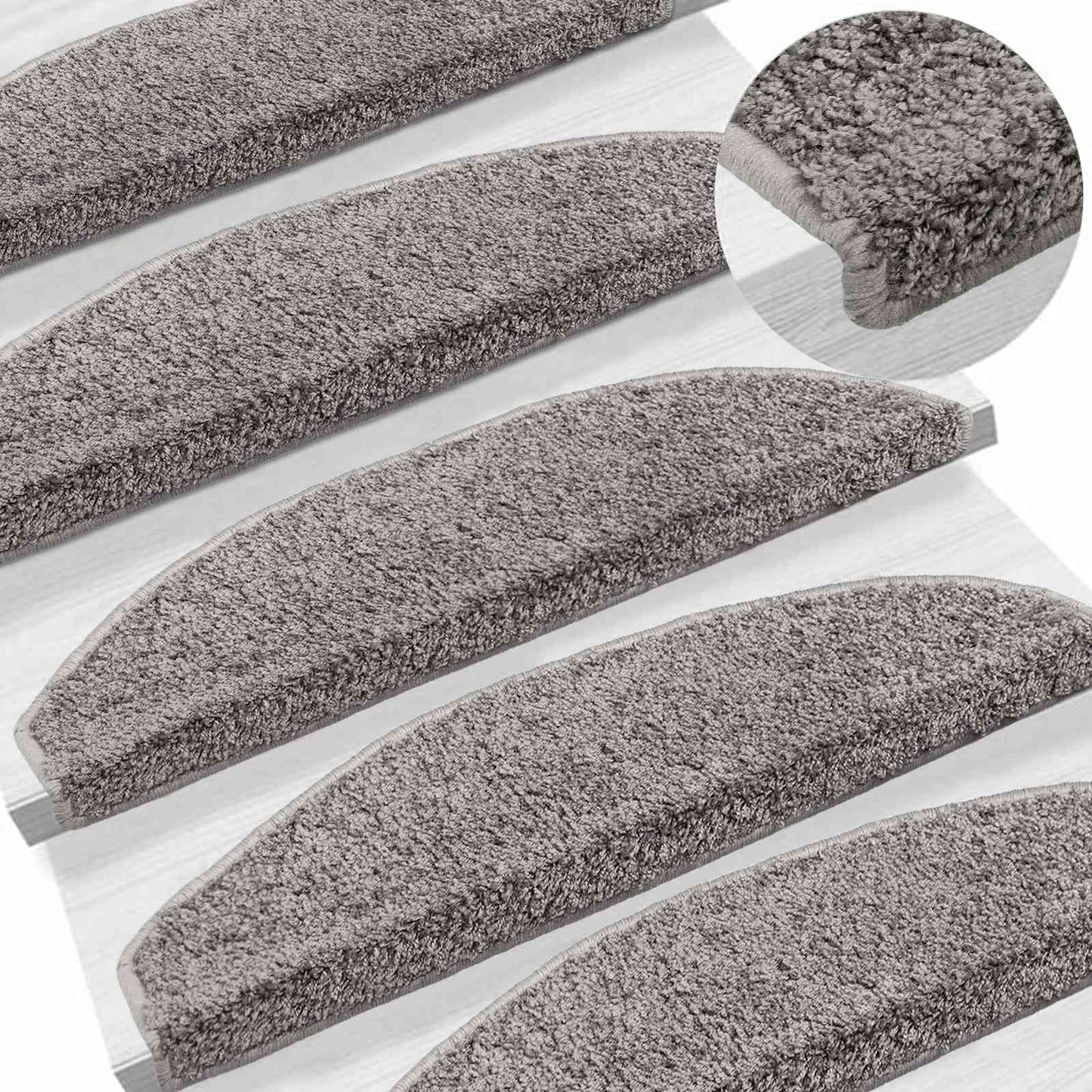 Self-adhesive Stair Mats 15 pcs Grey 80 x 24.5 x 3.5 cm