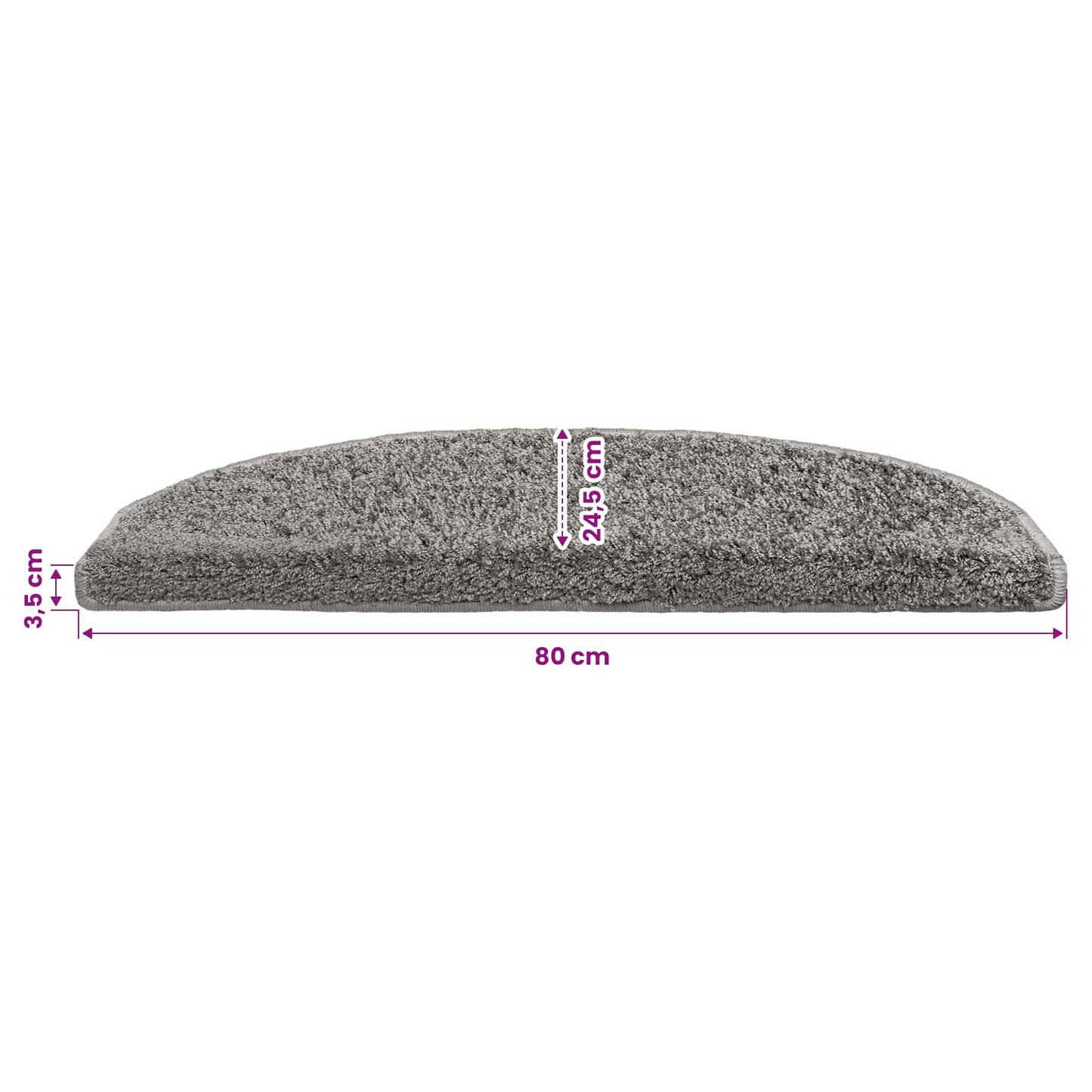 Self-adhesive Stair Mats 15 pcs Grey 80 x 24.5 x 3.5 cm