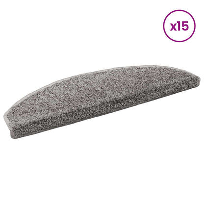 Self-adhesive Stair Mats 15 pcs Grey 80 x 24.5 x 3.5 cm
