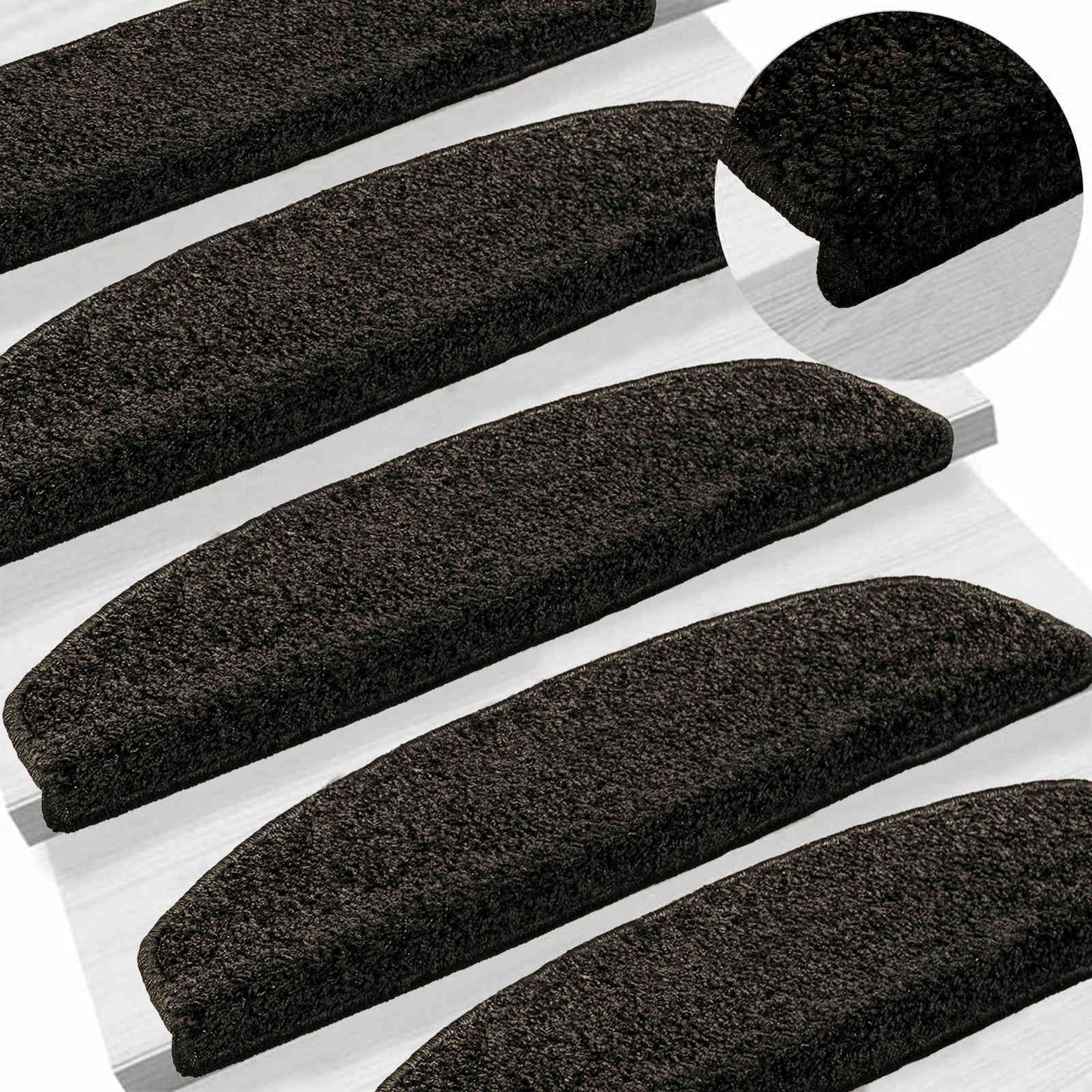 Self-adhesive Stair Mats 15 pcs Anthracite 80 x 24.5 x 3.5 cm