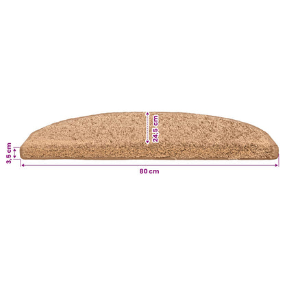 Self-adhesive Stair Mats 15 pcs Beige 80 x 24.5 x 3.5 cm