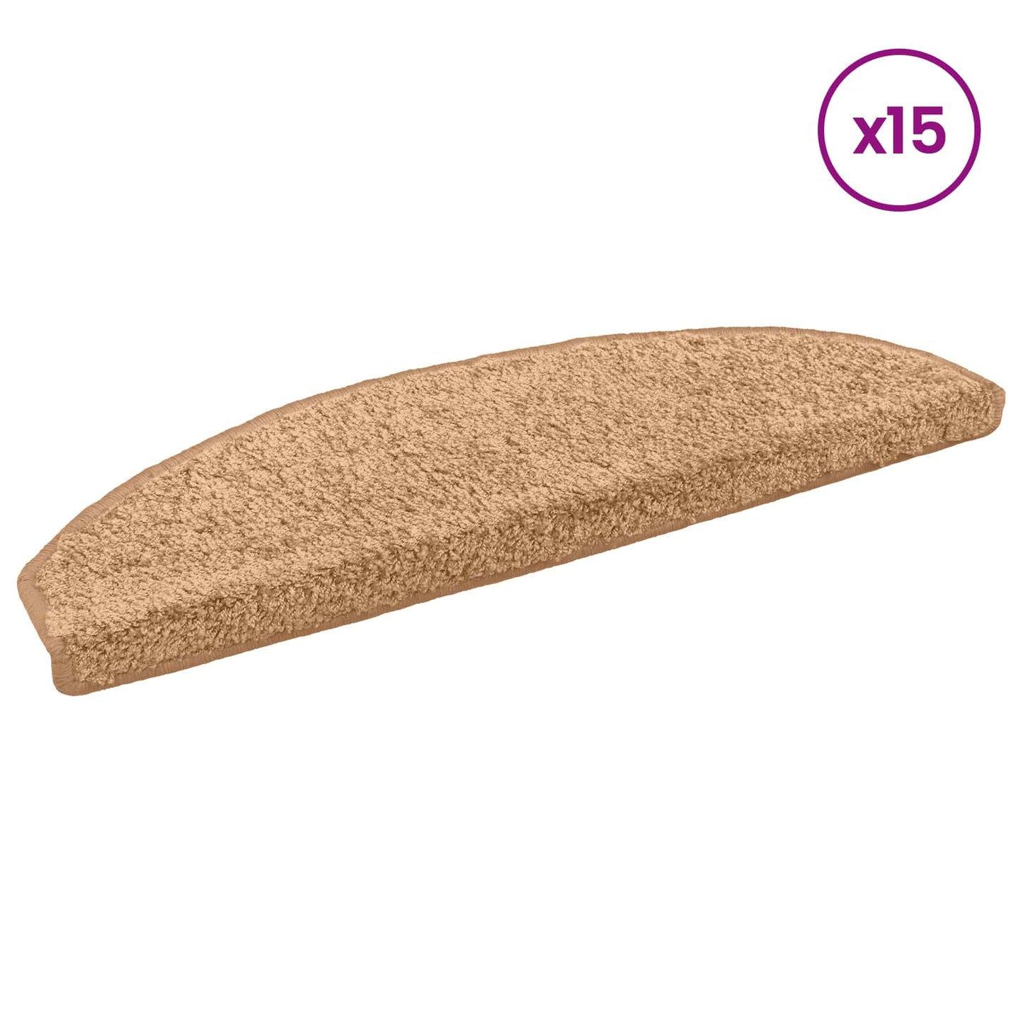 Self-adhesive Stair Mats 15 pcs Beige 80 x 24.5 x 3.5 cm