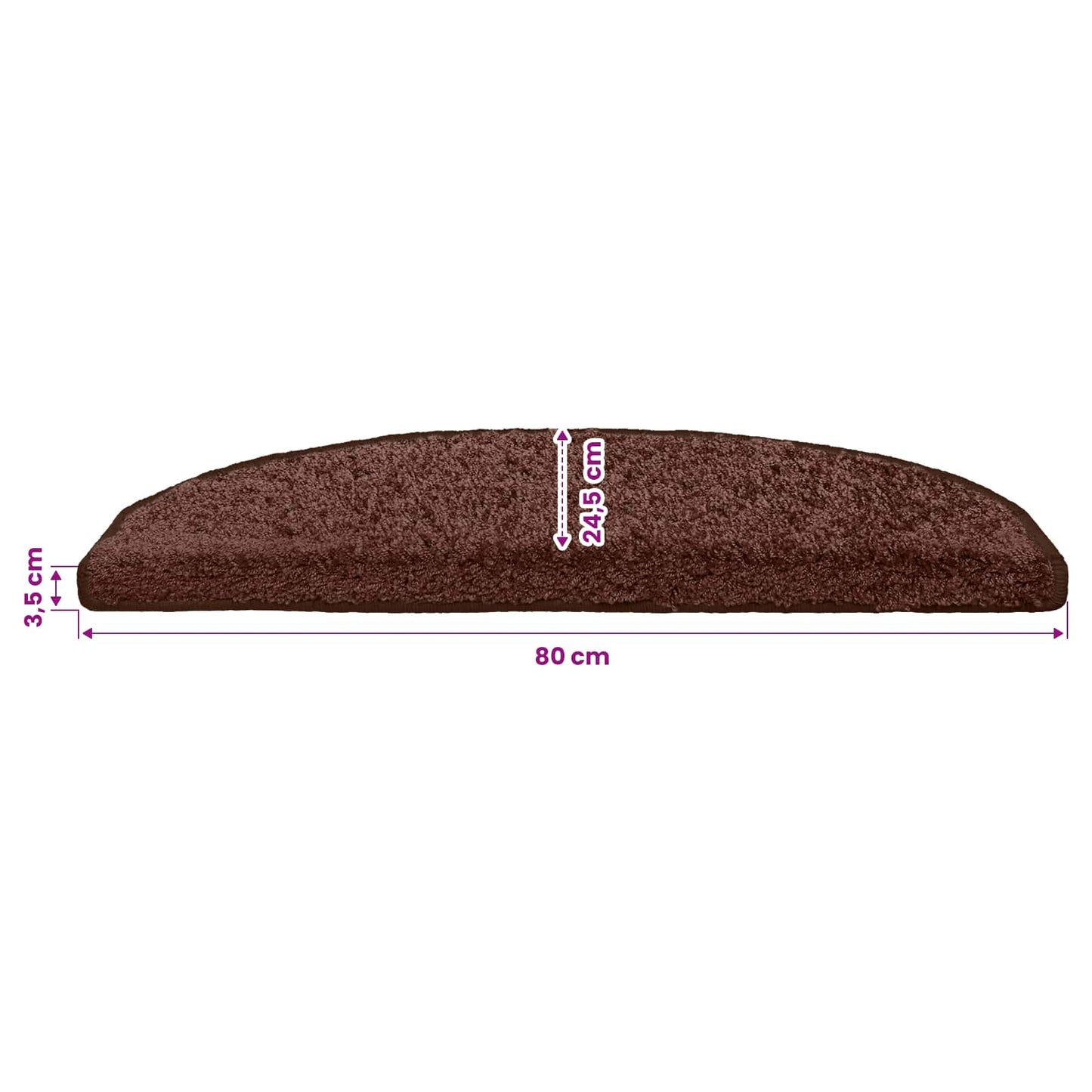 Self-adhesive Stair Mats 15 pcs Brown 80 x 24.5 x 3.5 cm