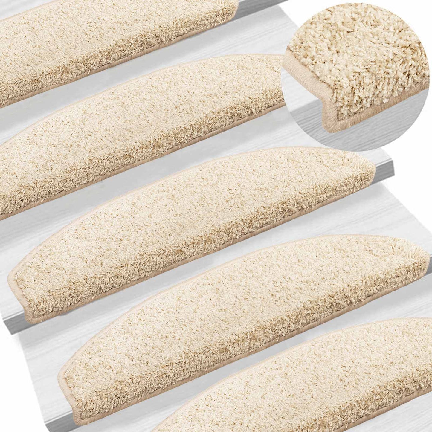Self-adhesive Stair Mats 15 pcs Light Brown 80 x 24.5 x 3.5 cm