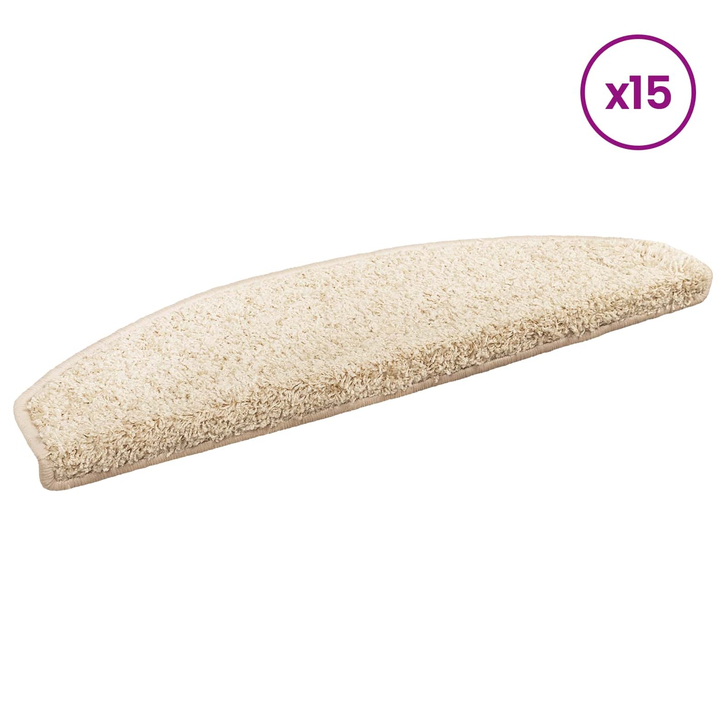 Self-adhesive Stair Mats 15 pcs Light Brown 80 x 24.5 x 3.5 cm