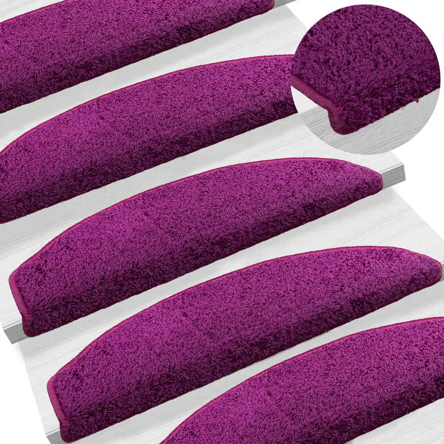 Self-adhesive Stair Mats 15 pcs Violet 80 x 24.5 x 3.5 cm