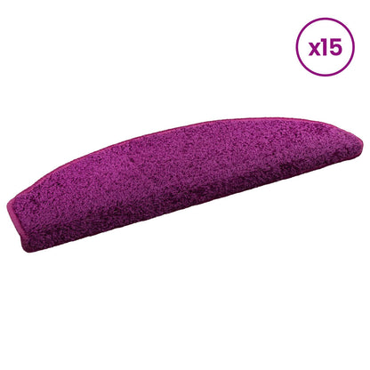 Self-adhesive Stair Mats 15 pcs Violet 80 x 24.5 x 3.5 cm