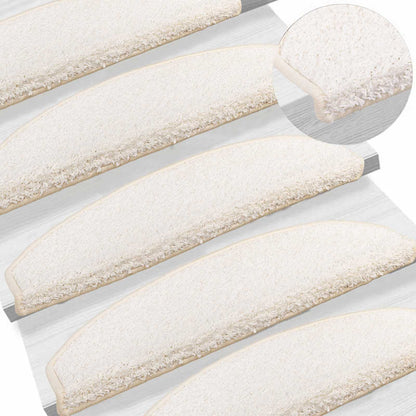 Self-adhesive Stair Mats 15 pcs White 80 x 24.5 x 3.5 cm