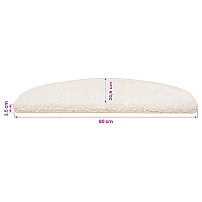 Self-adhesive Stair Mats 15 pcs White 80 x 24.5 x 3.5 cm