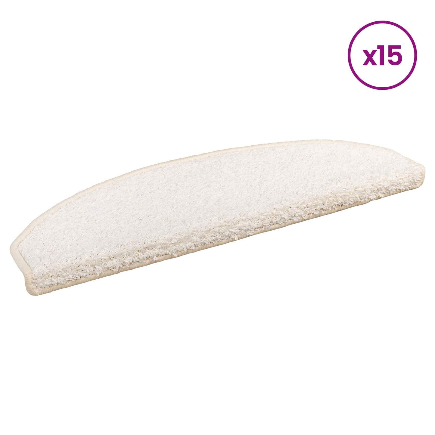 Self-adhesive Stair Mats 15 pcs White 80 x 24.5 x 3.5 cm
