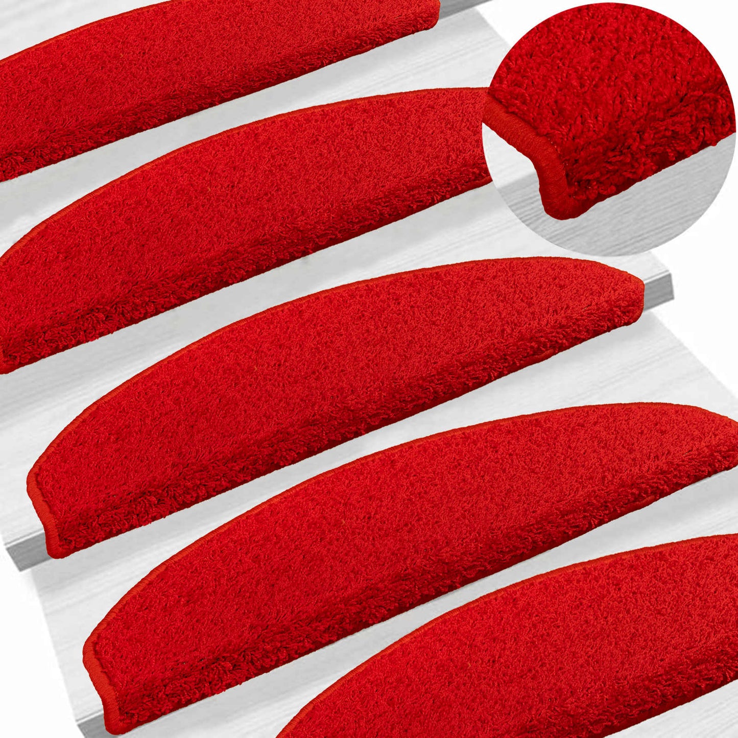 Self-adhesive Stair Mats 15 pcs Red 80 x 24.5 x 3.5 cm