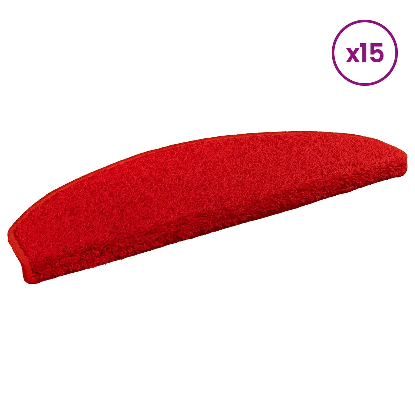 Self-adhesive Stair Mats 15 pcs Red 80 x 24.5 x 3.5 cm