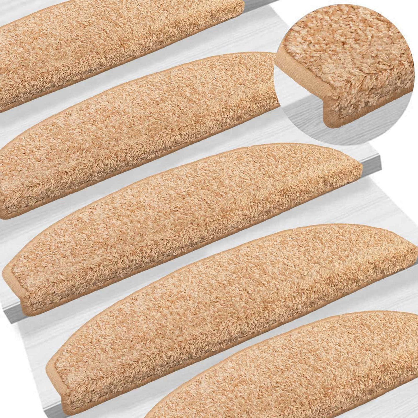 Self-adhesive Stair Mats 15 pcs Gold 80 x 24.5 x 3.5 cm