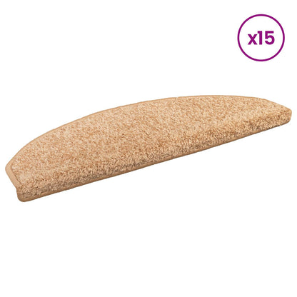 Self-adhesive Stair Mats 15 pcs Gold 80 x 24.5 x 3.5 cm